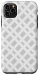 Coque pour iPhone 11 Pro Max Gray Silver Geometric Diagonal Row Stripes Lines Pattern