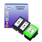 Lot de 3 Cartouches compatibles type T3AZUR pour imprimante HP DeskJet 5740, 5740xi (2x339+343) - (Noire et Couleur)