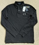 Genuine M 39-41" POLO RALPH LAUREN Black LONG SLV POLO SHIRT 710680790051 Box1