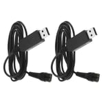 2x USB Shaver Charger Cable for Wahl Colour Pro 9649 Cordless Clippers 1.8m