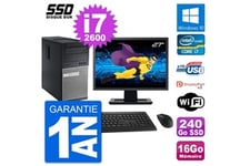 Dell Unité Centrale Pc tour dell 9010 ecran 27" intel i7-2600 ram 16go ssd 240go windows 10 wifi