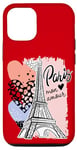 Coque pour iPhone 14 Pro Cool Paris Style, Merci Paris Illustration Graphic Fashion