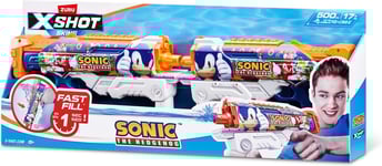 X- SHOT -  Water Fast-Fill Skins Sonic - The Hedgehog Hyperload Water Blaster (2 Pack) - (118111)