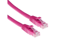 ACT Pink 15 meter U/UTP CAT6A patch cable snagless with RJ45 connectors