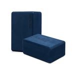 Manduka Yoga Recycled Foam Block - Yoga Prop and Accessory, Comfortable Edges, Lightweight, Firm, Non Slip Recycled Foam, Midnight Blue, 9" x 6" x 4" (22.5 x 15 x 10 cm)(Pack of 2)