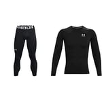 Under Armour Men's ColdGear Armour Tights Leggings, Black, M UK & Long-Sleeve Sports Top, Breathable Long-Sleeved Top for Men