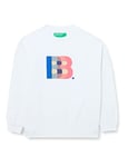 United Colors of Benetton Men's Jersey G/C M/L 39DJU102Q Long Sleeve Crewneck Sweatshirt, White Colored Print 902, M