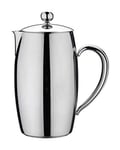 Café Stal Bellux Thermal Wall Collection Premium 8-Cup (930ml) Cafetière, Hollow Handles, Drip-Free Spout, 18/10 Stainless Steel, Mirror Polished Finish