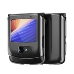 coque Razr 5G Case/Electroplating Mirror/Transparent/360˚ Full Protection, Mobile Phone Case for Folding Motorola Razr 5G-Black