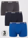 BOSS Bodywear 3 Pack Power Boxer Briefs - Blue, Open Blue, Size M, Men