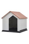 62*61*60cm Orange And White Waterproof Plastic Dog House Pet Kennel with Door
