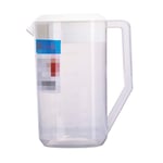 Hemoton Large Plastic Pitcher with Lid High Temperature Resistant Mix Drinks Water Jug Measuring Kettle Juice Pot Ice Tea Kettle with Scale 2500ml White