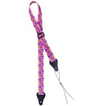 Ortega Guitars Ukulele Strap Adjustable - Nylon Straps Series - purple flower (OUS-PUFL), 135cm