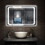 Xinyang 800x600 Bathroom Wall Mirror with LED Lights,with Demister Pad,Separate Touch Control Switch,IP44,Landscape or Portrait