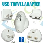 N5C UK EU USA AU Universal USB WORLD TRAVEL PLUG Power Adapter Adaptor iPhone