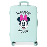 Disney Minnie Teen Suitcase Medium Blue 46x65x23cm Rigid ABS Combination Closure Side 56L 3.1kg 4 Double Wheels