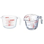 Pyrex Glass Measuring Jug, Transparent, 1 Litre & GLSMJ1/2PT Glass Measuring Jug, 250 ml - Clear