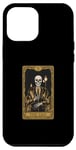 Coque pour iPhone 15 Plus Carte de tarot squelette pour la fête des pères avec tête de mort