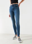 Levi's 721 High Rise Skinny Jean - Worn In - Blue, Blue, Size 30, Inside Leg 32, Women