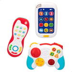 ColorBaby- Set de télécommandes avec téléphone bilingue (PLAYGO). avec lumières et Sons, 46904, Multicolore, Petit