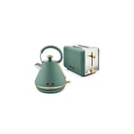 Tower Housewares Cavaletto JADE 3kW 1.7L Pyramid Kettle & matching 2 Slice Toaster Set