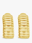 Milton & Humble Jewellery Second Hand 9ct Yellow Gold Ribbed Clip-On Earrings