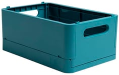 Exacompta - Réf. 27134D - 1 caisse pliable, casier, boîte de rangement multi-usages SMARTCASE - Livrée à plat, dimensions non pliées : Prof.27,6 x larg.18,8 x Haut. 12 cm - Couleur Bleu pacifique