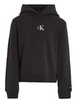 Boys, Calvin Klein Jeans Girls CK Logo Boxy Hoodie - Black, Black, Size Age: 10 Years