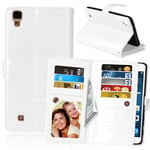 Lompakkotelo Flexi 9-kortti LG X Power (K220) - valkoinen