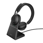 Jabra Wireless Headset Evolve2 65 USB-C Black MS Charge stand Stereo
