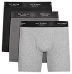 Ted Baker Mens 3-pack Cotton Boxer Underwear Briefs, Grey/Heather Grey/Black, M 