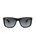 Ray-Ban Unisex Sunglasses Justin 4165 622/T3 Black Rubber Grey Gradient Polarized - One Size