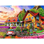 Diamantmålning Konstset, 5D Full Diamant Cirkel Målning Kit, Landsbygd Sceneri DIY Diamantmålning, Lämplig för Alla Nybörjare i Målning