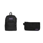 JANSPORT SuperBreak One Backpack, 42.5 cm, 26 L, Black (Black)+Medium Accessory Pouch, 22 cm, 0.8 L, Black (Black)