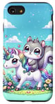 Coque pour iPhone SE (2020) / 7 / 8 Kawaii Squirrel on Unicorn Daydream
