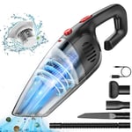 Handheld Vacuum Cordless Rechargeable,VEAZOR Powerful Suction Hoover Portable Handheld Vacuum Cleaner Wet&Dry with Reusable Stainless Steel, Lightweight Mini Hand Car Vac for Pet Hair Home Cleaning