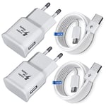 Chargeur de Batterie Rapide pour Téléphone Portable Samsung, (2-Pack) Chargeur USB avec Câble de Charge USB Type C pour Samsung Galaxy S8, S8 Plus, S9, S10, A13, A20, A30, A40, A50, M40, Note 8