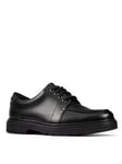 Clarks Youth Loxham Pace Lace Up School Shoe - Black, Black Leather, Size 3 Older