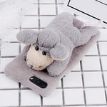 Ruthlessliu New For iPhone 8 Plus & 7 Plus Fashion Plush Lovely Sheep Doll Toy Protective Back Cover Case(Grey) (Color : Grey)