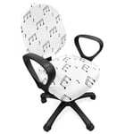 Black and White Office Chair Slipcover Musical Notes