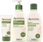 Aveeno Daily Moisturising Steps Skin Care Regime Set Body Wash Body Lotion and H