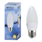 2 Pack E27 White Thermal Plastic Candle LED 4W Warm White 3000K 400lm Light Bulb