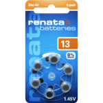 Renata ZA13 (6 st.) Batterier till hörapparat - 0% kvicksilver