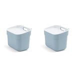 CURVER Ready to Collect 100% Recycled 5L Kitchen Accessories Recycling Lift Top Bin Smoked Grey with Light Grey Lid (Pack of 2)