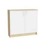 Bänkskåp Mora, djup 320 mm, vita dörrar, cylinderlås