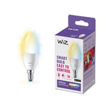 WiZ Tunable White [E14 Small Edison Screw] Smart Connected WiFi C37 Candle Light Bulb. 40W Warm to Cool White Light, App Control for Home Indoor Lighting, Livingroom, Bedroom. Dimmable White