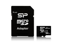 SILICON POWER Elite - Flash-minneskort (microSDXC till SD-adapter inkluderad) - 64 GB - Class 10 - mikroSDXC UHS-I