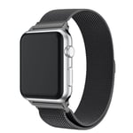 Apple Watch Series 8/7/6/5/4/3/2/1/SE 42 mm - Milanese magnetiskt rostfritt stål klockband svart