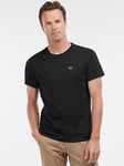 Barbour Short Sleeve Essential Sports Logo T-Shirt - Black, Black, Size S, Men