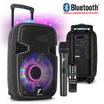 Portable Music System DJ Speaker 12" 700w Bluetooth Mounted Light & Microphone